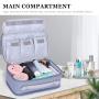 FYY Toiletry Bag, Travel Cosmetic Bag Wash Gargle Bag Large Capacity Zippered Organizer with Top Handle for Men Women Blue