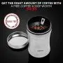 Airtight Coffee Storage Canister Keeper with Free Scoop Spoon and eBook - 12.5 oz Beans or 16 oz Ground Coffee Container Jar Holder - Premium Quality Stainless Steel Vault Tin