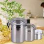 ORANGELD Sealed Jar, Home Kitchen Reusable Grains,Food Canisters Herbs Stainless Steel Storage Bottle Buckle Sealed Jar