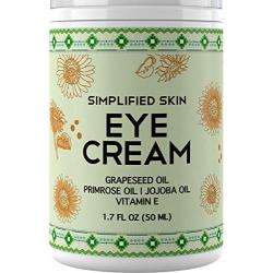 Nourishing Eye Cream for Dark Circles, Fine Lines, Sagginess & Puffiness. Best Under & Around Eyes Moisturizing Treatment with Organic Jojoba oil, Vitamin E & Witch Hazel by Simplified Skin 1.7 oz