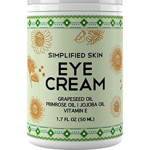 Nourishing Eye Cream for Dark Circles, Fine Lines, Sagginess & Puffiness. Best Under & Around Eyes Moisturizing Treatment with Organic Jojoba oil, Vitamin E & Witch Hazel by Simplified Skin 1.7 oz