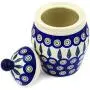 Polish Pottery 6?-inch Jar with Lid (Peacock Leaves Theme) + Certificate of Authenticity Polish Pottery 6?-inch Jar with Lid (Peacock Leaves Theme) + Certificate of Authenticity