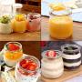 Syntic 40 Pcs 7 oz (225ML) Glass Jars, Yogurt Jars with PE Lids and Cork Lids, Clear Pudding Jars Ideal for Jam, Honey, Spices,Mousse, DIY and Art