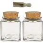 Viva housewares Spice jar Made of Glass with Cork Stopper, usable as Glass Jars and Storage tins for Spices, Salt, etc, Glass, Transparent, 200 ml