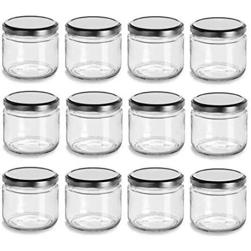 Nakpunar 12 oz Wide Mouth Glass Jars with Silver Lids -Set of 12 - Salsa style - Made in USA Nakpunar 12 oz Wide Mouth Glass Jars with Silver Lids -Set of 12 - Salsa style - Made in USA