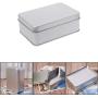 Milue Small Metal Tin Silver Storage Box Case Organizer For Money Coin Candy Key (02#)