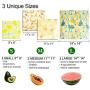 Reusable Beeswax Food Storage Wraps 4 Pack, Eco Friendly Wax Wraps for Food, Healthy Alternative to Saran Wrap - 1 Large, 2 Medium, 1 Small