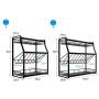 Stainless Steel Freestanding Spice Rack Organizer, Jar Cans Bottles Storage Shelf Holder for Home Bathroom, Kitchen Countertop Shelf (Color : Black, Size : 45 x 18 x 40 cm)