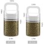 PLAFUETO Fresh Airless Storage Canister Food Storage Jar Glass One-Way Exhaust Valve Sealed Can, Vacuum Transparent Food Storage Container, Suitable for Tea, Coffee, Spices, Etc-LARGE,WHITE
