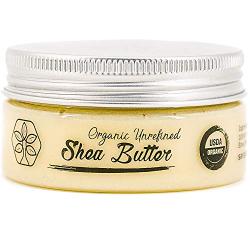 USDA Certified Organic Shea Butter: Highest Quality Unrefined Rare Nilotica, Certified Fair-Trade - Nourishes, Replenishes and Protects Skin and Hair - Personal Size - 2.8oz