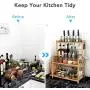 Tribesigns 3-Tier Standing Spice Rack Kitchen Bathroom Countertop Storage Organizer with Knife Holder & Chopping Board Rack, Bamboo Spice Bottle Jars Rack Holder with Adjustable Shelf Tribesigns 3-Tier Standing Spice Rack Kitchen Bathroom Countertop Storage Organizer with Knife Holder & Chopping Board Rack, Bamboo Spice Bottle Jars Rack Holder with Adjustable Shelf