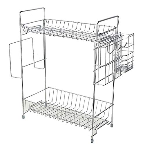 Alalaso 2 Storey Rack Kitchen Bathroom Countertop Storage Storage Box Seasoning Jar Rack