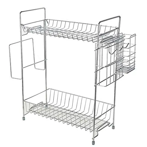 2-Eতলা Küchen- und Badezimmer-Arbeitsplatten-Aufbewahrungsboxen Gewürzregal-Behälter