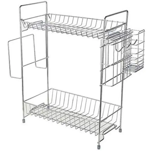 2-geschossiges Regalagerung für Küche, Badezimmer, Schrank, Gewürzregal, Aufbewahrungsboxen für Arbeitsplatte