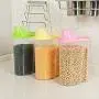 Einkaufstank Poniu 2,5 L, Getreidespeicher, Reisbehälter, Kunststoff, mit Farbfilter und Messbecher, Küchen-Aufbewahrungsboxen (gelb)