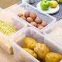 Transparente Kühlschrank Organizer Aufbewahrungsbox mit Griff, Lebensmittelbeutel - Kunststoff Lebensmittelabdeckungen, Kunststoff Aufbewahrungsbehälter, Lebensmittel Reißverschlusssäcke, Vakuumdichtungsbeutel Rollen