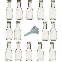 Viva Haushaltswaren Glass Bottles 100 ml with Screw Tops and 5 cm Diameter White Funnel Set of 14 by Viva Haushaltswaren