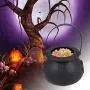 Garneck Halloween Candy Buckets, Handheld Candy Jars, Black Witch Candy Holders for Halloween Party (12 pcs Black)