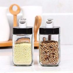 Kitchen Food Storage Jar Airtight Food Storage Kitchen Glass Jar Moisture-Proof Home Multi-Purpose Jam Bottle Cruet Solid Dressing Bottles 2 Sets