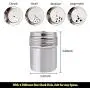 JUSTDOLIFE Gewürzflaschen Edelstahl Küchen Zubehör mit rotierender Shaker-Kappe 3PCS
