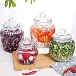 Glass Sealed Jars, Kitchen Household Grain Containers, Storage Spices/Oatmeal/Beans/Kimchi