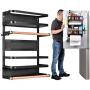 Kitchen Rack - Magnetic Fridge Organizer - 17.7x12.7x5 INCH With 22LBS/10KG Weight Capacity - Paper Towel Holder, Rustproof Spice Jars Rack, Heavy-duty Refrigerator Shelf Storage Including 5 Hooks