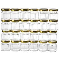 Gojars Hexagon Glass Jars 6oz Premium Food-grade. Mini Jars With