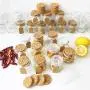 Syntic 40 Pcs 7 oz (225ML) Glass Jars, Yogurt Jars with PE Lids and Cork Lids, Clear Pudding Jars Ideal for Jam, Honey, Spices,Mousse, DIY and Art