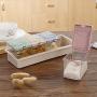 DUDDP Storage Spice lar set Spice jars containers Seasoning Container Seasoning Storage Box Wheat Straw with Spoon 4-Compartment Spice Box Storage Container Condiment Jars for Spice