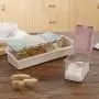 Gewürzsäulen Set Spice Jars Behälter Gewürzbehälter aus Stroh mit Löffel, 4-Fächers Spice Box Organizer zur Aufbewahrung von Gewürzen und Soßen