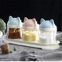Mini Spice Jars Creative cartoon kitchen glass seasoning box home set spice box