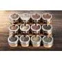 Bouteilles de Spices Magnétiques Nellam – Organisateur de Rangement de Cuisine, Étagère de Panier, Boîtes Hermétiques en Inox pour Empiler sur le Frigo (Set de 24 PCS - Or)
