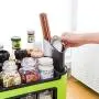 Kitchen Food Storage Jar Airtight Food Storage Seasoning Box Rack Set Combination Multi-Function Kitchen Storage Tool Storage Plastic (Color : Red)