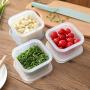 TOPBATHY Food Storage Containers Portable Square Crisper Food Draining Sealed Dryer Box for Kitchen Onion Ginger Garlic Fruit Vegetables (White)
