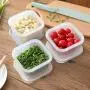 TOPBATHY Lebensmittelaufbewahrungskisten, tragbare quadratische Frischhaltedosen, verschließbare Trocknungsboxen für Küche, Zwiebeln, Ingwer, Knoblauch, Obst und Gemüse (Weiß)