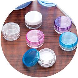 Cren 10 Pcs Round Clear Jars with Screw Cap Lids for Lotion, Creams, Makeup Samples and More