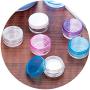 Cren 10 Pcs Round Clear Jars with Screw Cap Lids for Lotion, Creams, Makeup Samples and More