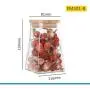 Glass-wood lid sealing cans,High temperature resistance of glass Square cans The caddy Snack cookie candy jar Storage bottle-C