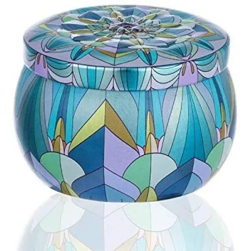 Tea Pot Tin Trinket Sealed Jar Candle Drum Shaped Candy Iron Box Coin Jewelry Dampproof Container Flower Tinplate Storage Jars,Blue Tea Pot Tin Trinket Sealed Jar Candle Drum Shaped Candy Iron Box Coin Jewelry Dampproof Container Flower Tinplate Storage Jars,Blue