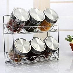 Kitchen glass storage jar set,Sealed cans seasoning box Seasoning jars Seven sets of tea storage bottle Configuration rack-B