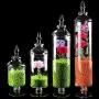 Transparente Glas Candy Jar Set – 4 Stück, Kreative Modedekoration für Hochzeit, Candy Buffet, Snack-Dried Fruit-Behälter zum Lagern
