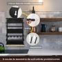 Magnetic Kitchen Rack Fridge Organizer, Spice Jars Rack, Multi Use Refrigerator Side Storage Shelf with 5 Removable Mobile Hooks,Large,Black