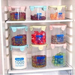 Kitchen Food Storage Jar Airtight Food Storage Kitchen with lid Sealed cans Plastic Snacks Grain Storage Box Storage jar Food Storage Tank Milk Powder cans , 1868-600 ml Green