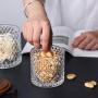 Danmu 1Pc of Lead Free Glass Jars Food Storage Jars with Natural Wood Lid Candy Cookie Jar Jewelry Box Buffet Jar Biscuit Container (L 600ML)