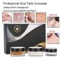 Tattoo Concealer, Professional Scar Tattoo Concealer Vitiligo Hiding Spots Makeup Cover Cream Set for Vitiligo Spots Birthmarks