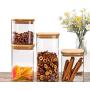 Eclenyes 2Pcs 100 x 100mm 550ml Square Glass Airtight Canister Transparent Storage Container with Lid