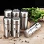 DUDDP Storage Spice lar set Seasoning tins rack 2pcs Stainless Steel Seasoning Pot Spice Jar Seasoning Storage Tin Kitchen Pepper Powder Container (Color : C)