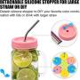 [26 Pack] WIDE Mouth Mason Jar Lids for Ball, Kerr, etc with Straw Hole/Straws/Silicone Stoppers/Rings/Clean Brush, Rust-proof BPA Free Colored Plastic Mason/Canning Jar Drinking Lids/Food Storage Cap