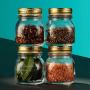 Glass Jars 5 Ounce Mini (12-Pack) with Metal Airtight Lid Crafts Spices Dry Food Storage Clear