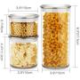 Pack of 3 Clear Plastic Food Storage Jars with Stainless Steel Lids Bottles Containers for Storing Spice, Herbs, Dry Goods, Peanut, Candy and Powders